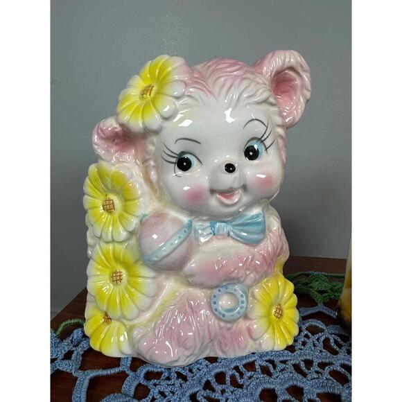 2 Vintage Nancy Pew Giftware Co. Anthropomorphic Ceramic Planters - Picture 3 of 10